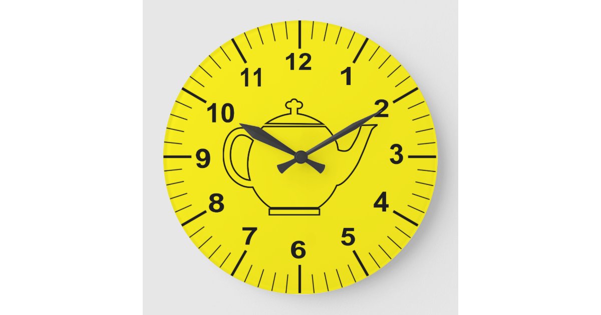 Custom Large Yellow Kitchen Wall Clock Zazzle