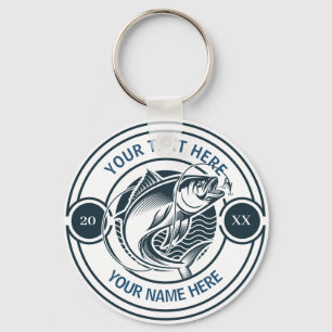 Custom Largemouth Bass Fishing Logo Keychain