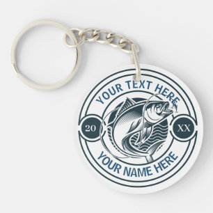 Custom Largemouth Bass Fishing Logo Keychain