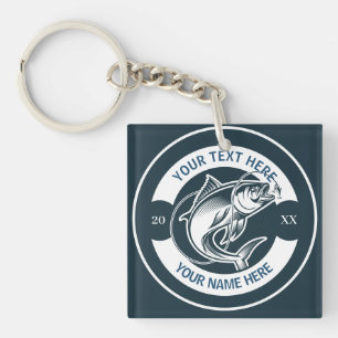 Custom Largemouth Bass Fishing Logo Keychain