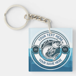 Custom Largemouth Bass Fishing Logo Keychain