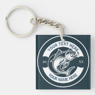 Custom Largemouth Bass Fishing Logo Keychain