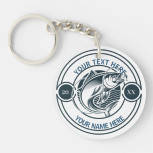 Custom Largemouth Bass Fishing Logo Keychain