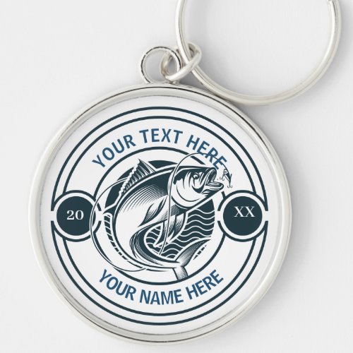Custom Largemouth Bass Fishing Logo Keychain