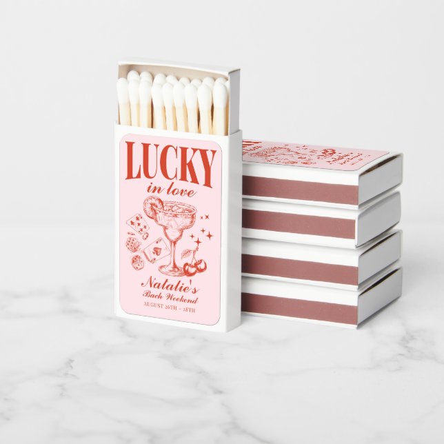 Custom Las Vegas Bachelorette Party Personalized Matchboxes (Stacked)