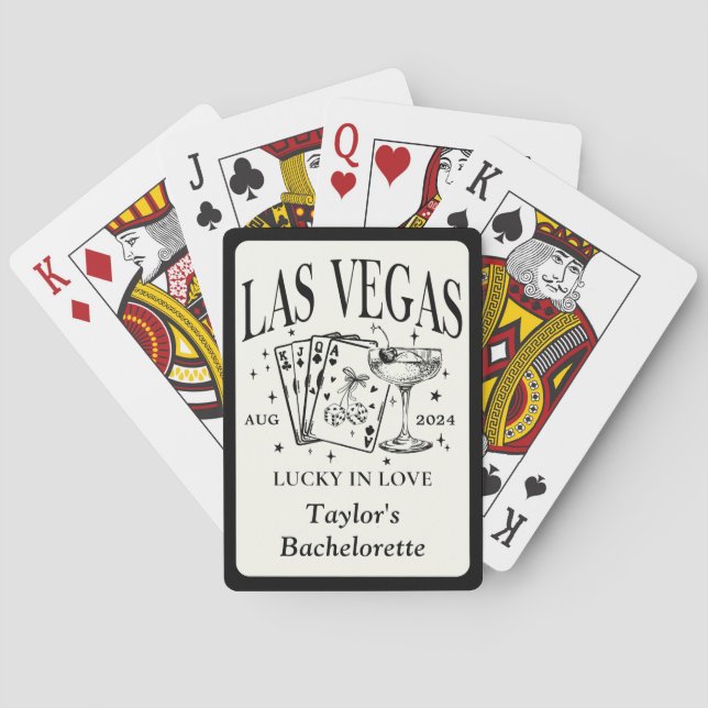 Custom Las Vegas Bachelorette Party Personalized P Poker Cards (Back)