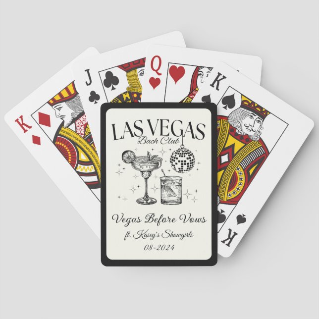 Custom Las Vegas Bachelorette Party Personalized Poker Cards (Back)