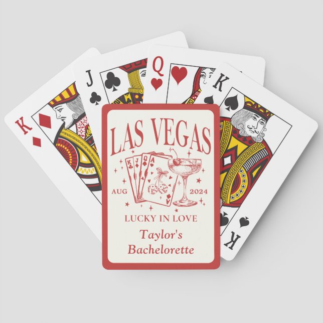 Custom Las Vegas Bachelorette Party Personalized Poker Cards (Back)