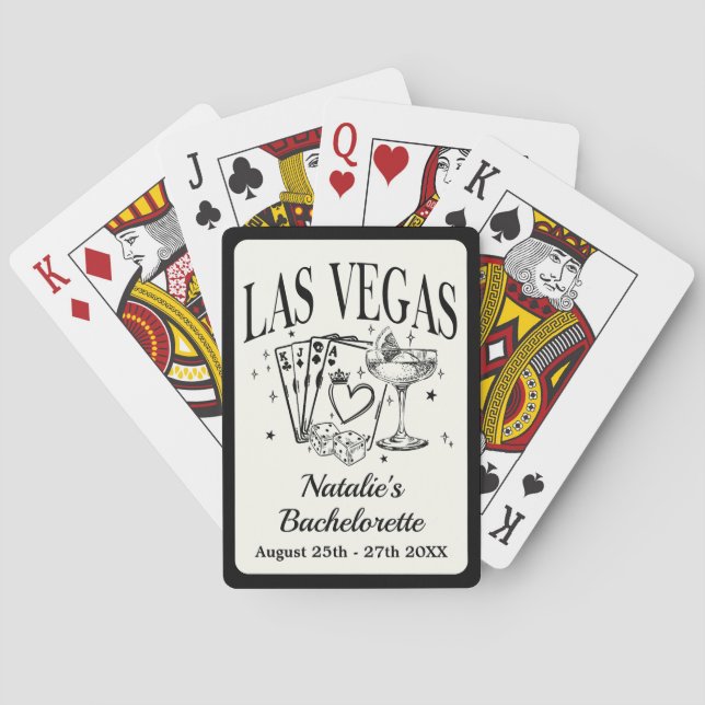 Custom Las Vegas Bachelorette Party Personalized Poker Cards (Back)