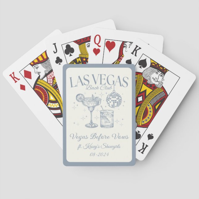 Custom Las Vegas Bachelorette Party Personalized Poker Cards (Back)