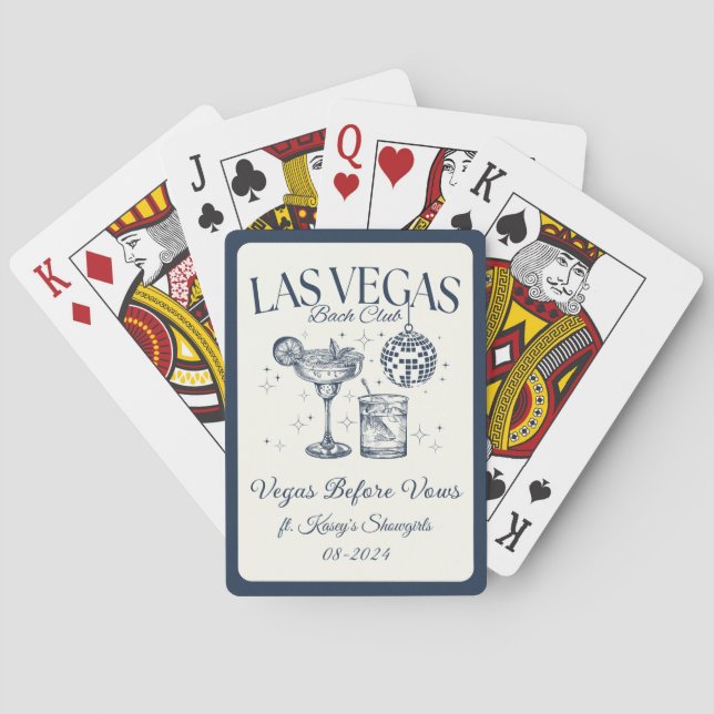 Custom Las Vegas Bachelorette Party Personalized Poker Cards (Back)