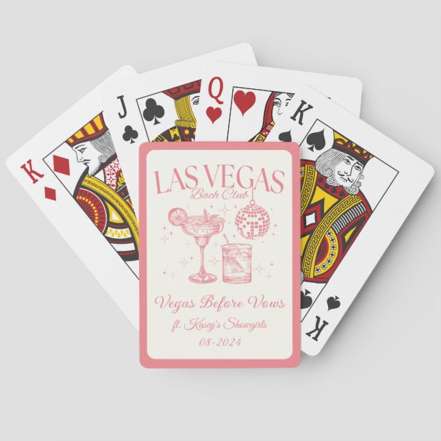 Custom Las Vegas Bachelorette Party Personalized Poker Cards (Back)