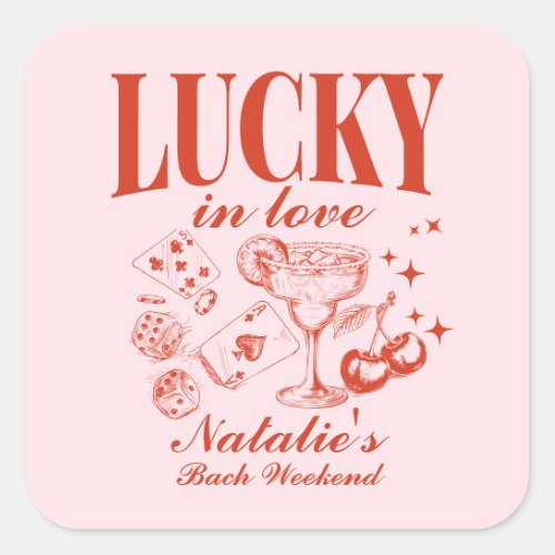 Custom Las Vegas Bachelorette Party Personalized Square Sticker