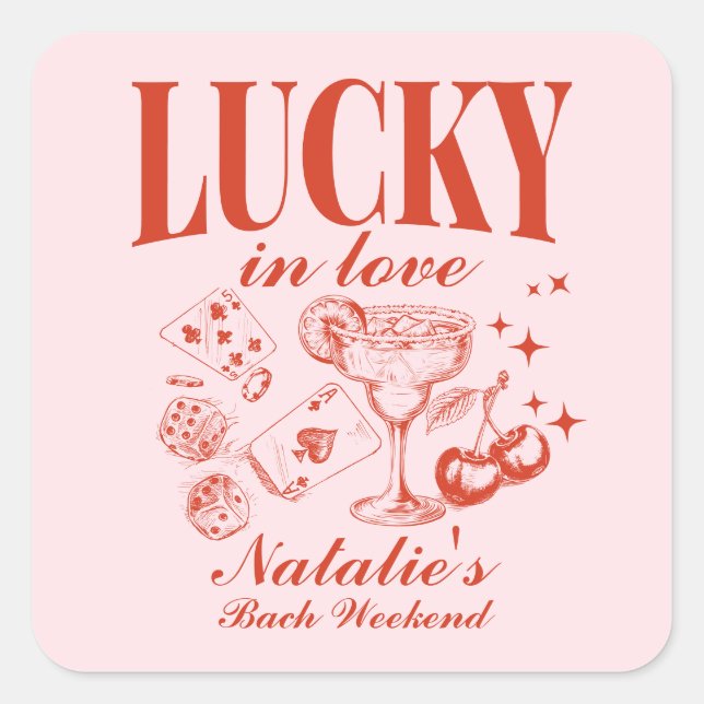 Custom Las Vegas Bachelorette Party Personalized Square Sticker (Front)