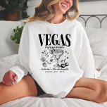 Custom Las Vegas Bachelorette Party Personalized Sweatshirt<br><div class="desc">Prepare for your Las Vegas bachelorette extravaganza with our Dusty Blue "Vegas Before Vows" Custom Las Vegas Bachelorette Party Personalized Crewneck Sweatshirt. This comfortable and stylish sweatshirt is tailored to ensure you look and feel great throughout your special weekend. Featuring a retro casino bach trip design intricately woven into the...</div>