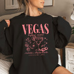Custom Las Vegas Bachelorette Party Personalized Sweatshirt<br><div class="desc">Elevate your Las Vegas bachelorette party experience with our Pink "Vegas Before Vows" Custom Las Vegas Bachelorette Party Personalized Crewneck Sweatshirt. This sweatshirt is more than just clothing; it's a symbol of your unforgettable weekend filled with laughter and camaraderie. Featuring a retro casino bach trip theme, it embodies the spirit...</div>
