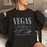 Custom Las Vegas Bachelorette Party Personalized Sweatshirt<br><div class="desc">Celebrate your Las Vegas bachelorette party with our Dusty Blue "Vegas Before Vows" Custom Las Vegas Bachelorette Party Personalized Crewneck Sweatshirt. This sweatshirt is more than just apparel; it's a statement piece that captures the spirit of your unforgettable weekend. Featuring a seamlessly integrated retro casino bach trip design, it embodies...</div>