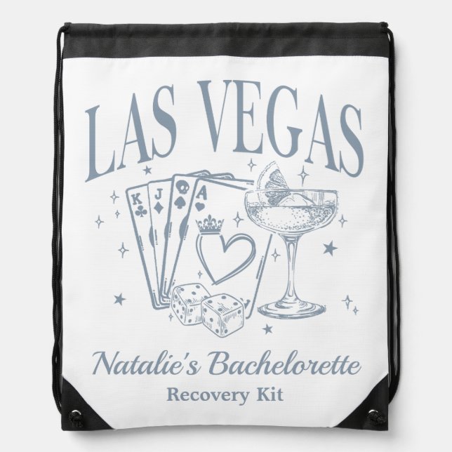 Custom Las Vegas Bachelorette Party Recovery Kit Drawstring Bag (Front)