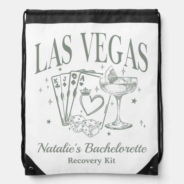 Custom Las Vegas Bachelorette Party Recovery Kit Drawstring Bag (Front)