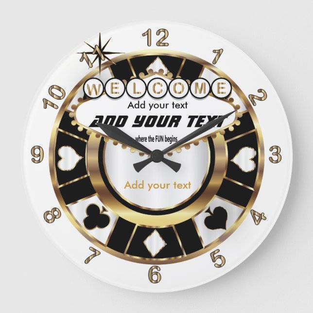 Custom - Las Vegas Style - Man Cave Large Clock (Front)