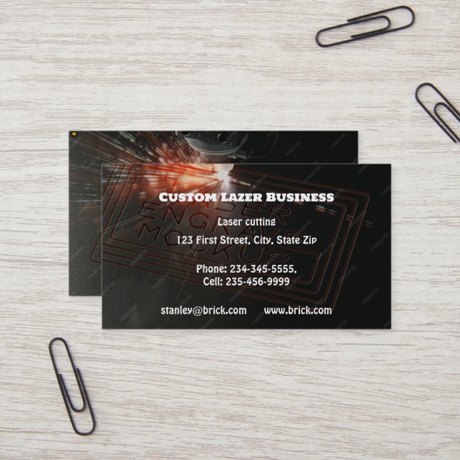 Custom Laser Cutting Engraving  Business Card (Front/Back In Situ)