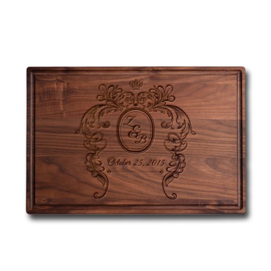 Custom Laser Engraved Initials Cutting Board (Front)