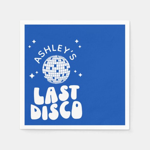 Custom Last Disco Bachelorette Disco Ball Napkins