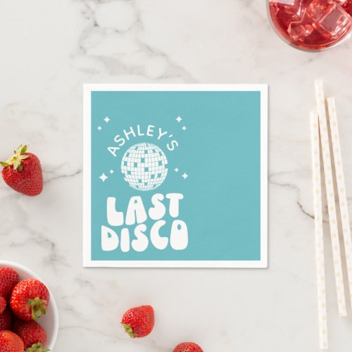 Custom Last Disco Bachelorette Disco Ball Napkins