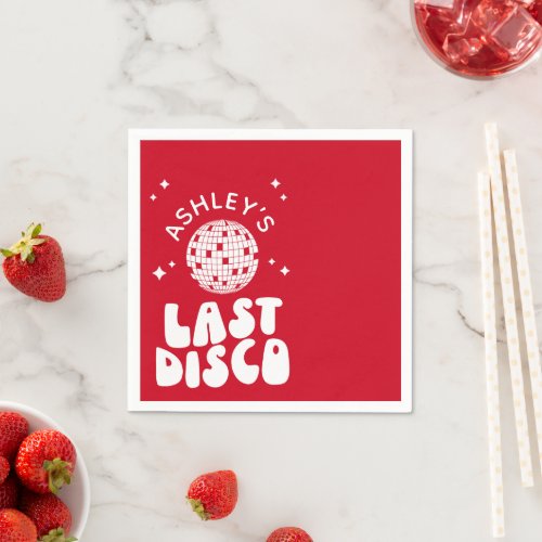 Custom Last Disco Bachelorette Disco Ball Napkins