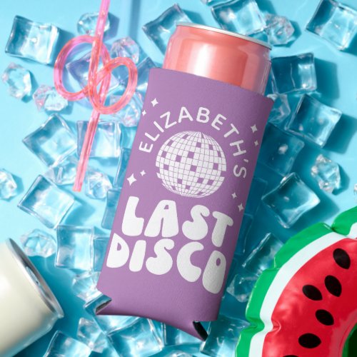 Custom Last Disco Bachelorette Disco Ball Seltzer Can Cooler