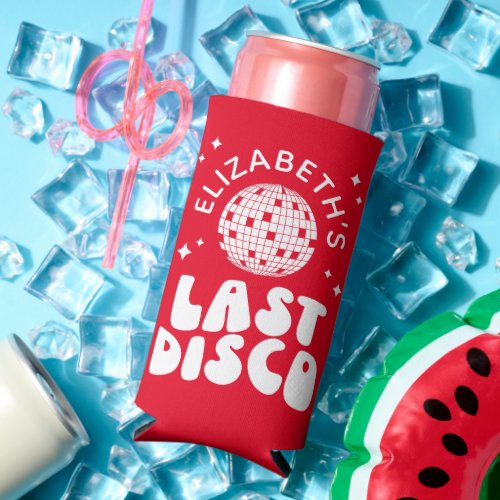 Custom Last Disco Bachelorette Disco Ball Seltzer Can Cooler