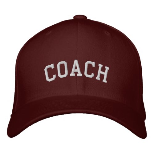 Custom Last Name Embroidered Maroon Coach Hat