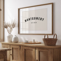 Custom Last Name Est Date Family Gift Idea Art Poster