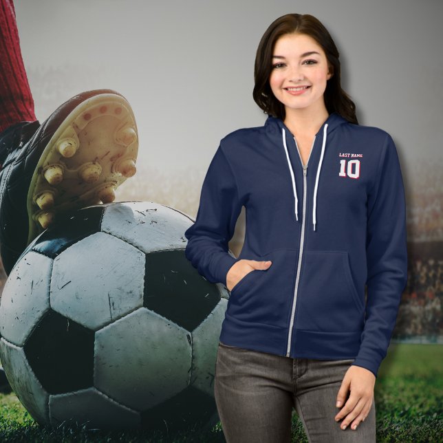 Custom Last Name Number Drop Shadow Sports  Hoodie (Creator Uploaded)