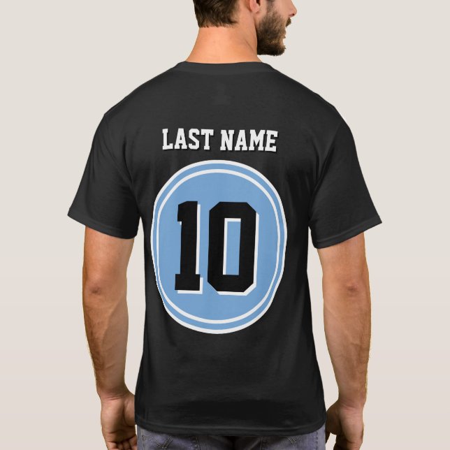 Custom Last Name Number Sport Jersey T-Shirt (Back)