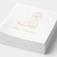 Custom Last Rodeo Coquette Bow Gold Foil Napkins