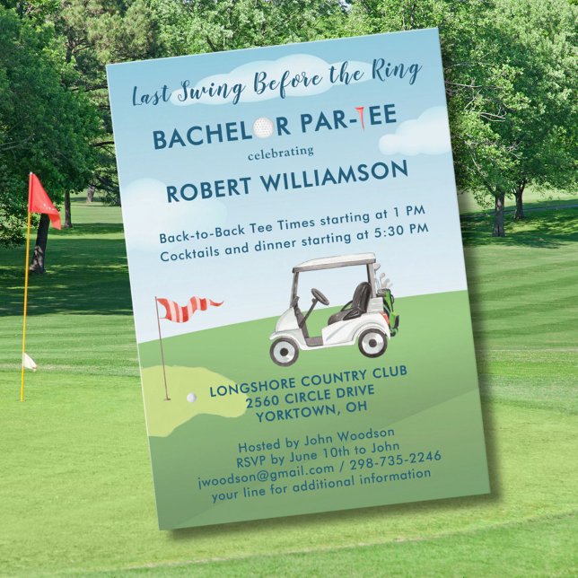 Custom Last Swing Golf Theme Bachelor Par-tee Invitation (Creator Uploaded)