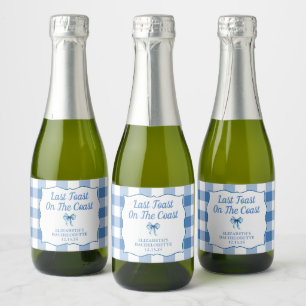 Custom Last Toast on the Coast Bachelorette Mini Sparkling Wine Label