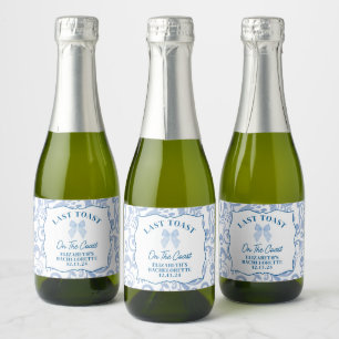 Custom Last Toast on the Coast Bachelorette Mini Sparkling Wine Label