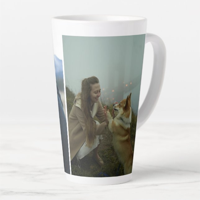 Custom Latte Mug with Two-Photo Gallery (Right Angle)