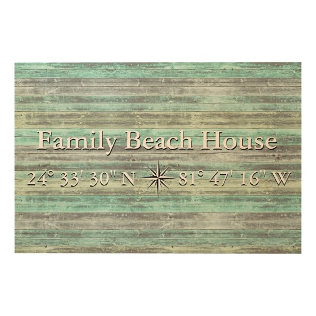Custom Lattitude And Longitude Coastal Decor (Front)