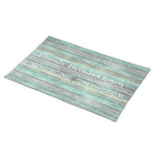 Custom Lattitude And Longitude Coastal Decor Cloth Placemat
