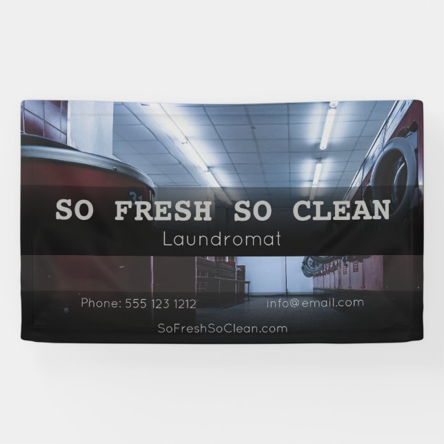 Custom Laundromat Business Banner (Horizontal)