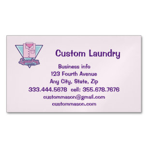 Custom Laundromat Laundry Dry Cleaners Business Ca Card Magnet