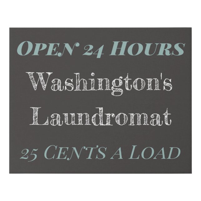 Custom Laundry Room Chalkboard Laundromat Art Faux Canvas Print (Front)