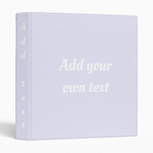 Custom. Lavender. 3 Ring Binder