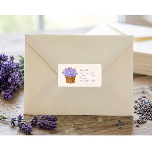 Custom Lavender Basket Address Label