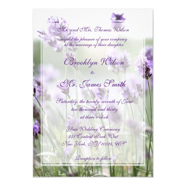 Custom Lavender Bohemian Wedding Invitations