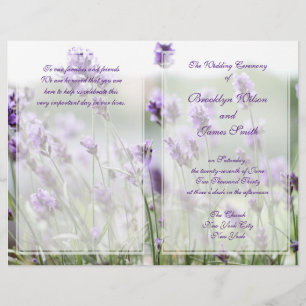 Custom Lavender Bohemian Wedding Programs Flyer