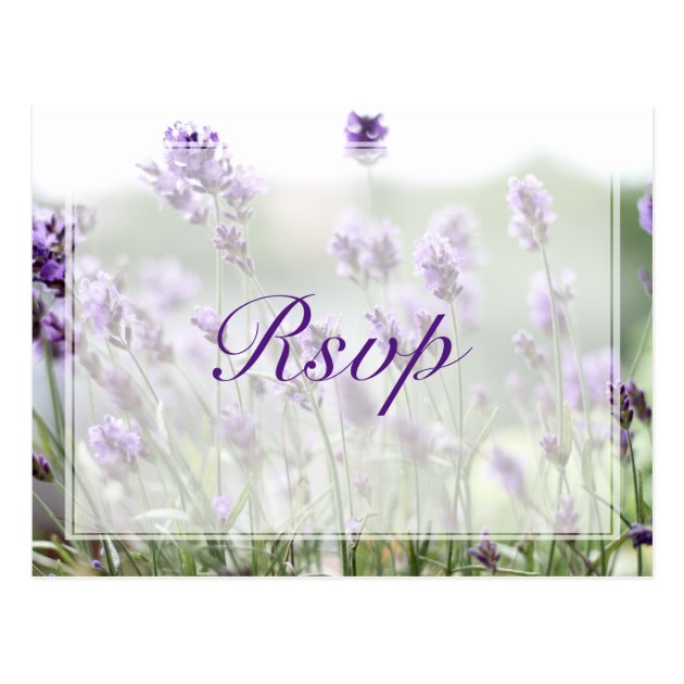 Custom Lavender Bohemian Wedding RSVP Postcards